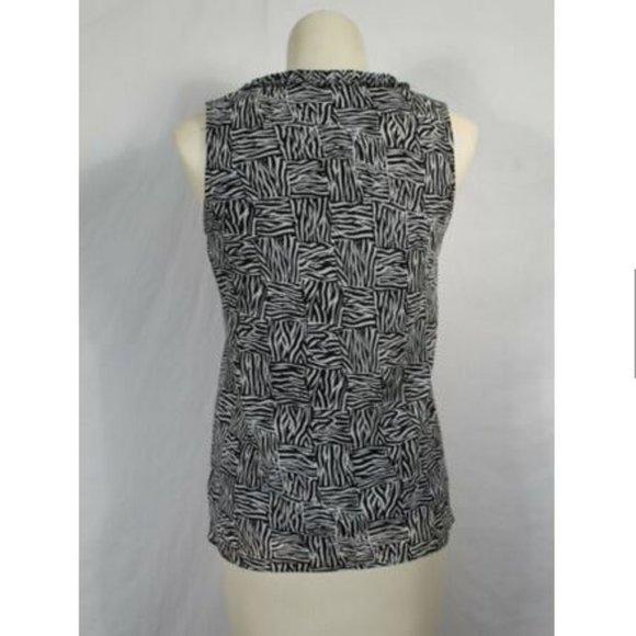 Dana Buchman Black + White Sleeveless Top 4 - Picture 4 of 5